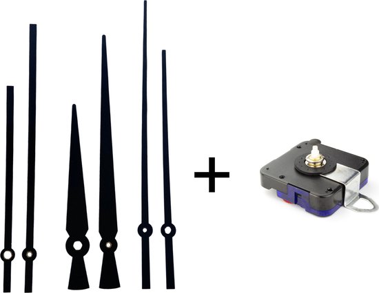 Klok wijzers set L + Stil Uurwerk - NeXtime - klok onderdelen - DIY