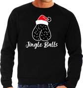 Bellatio Decorations Foute humor Kersttrui jingle balls Kerst - sweater - zwart - heren S