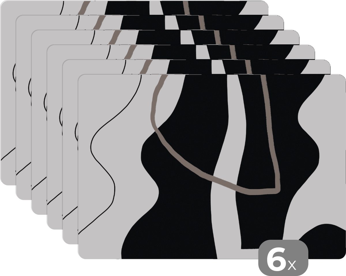 Placemat - Design - Abstract - Minimalisme - Tafel - Placemats - Onderleggers - 45x30 cm - 6 stuks