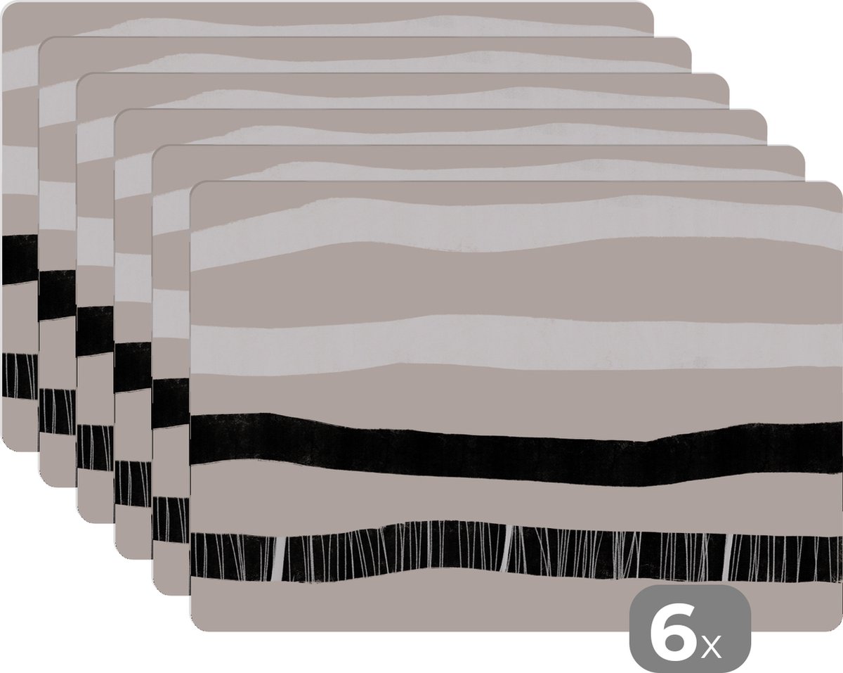 Placemat - Pastel - Minimalisme - Patronen - Design - Abstract - Onderleggers - Onderleggers placemat - Tafel - 45x30 cm - 6 stuks