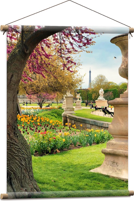 WallClassics - Textielposter - Jardin Du Luxembourg - 60x80 cm Foto op Textiel