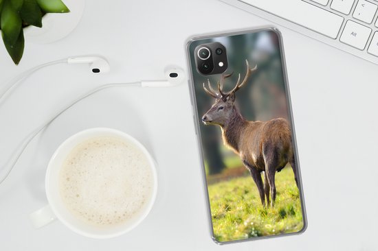 Coque Xiaomi 11T - Red Deer - Pâturage - Vert - Coque de téléphone en Siliconen