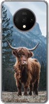 Geschikt voor OnePlus 7T hoesje - Schotse hooglander - Dieren - landschap - Siliconen Telefoonhoesje