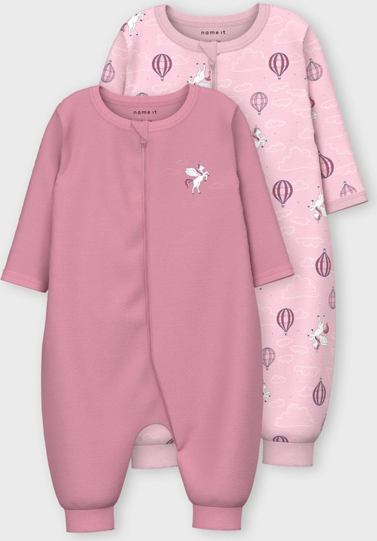 Product: NAME IT NBFNIGHTSUIT 2P ZIP UNICORN Meisjes Pyjama - Maat 68, van het merk name it