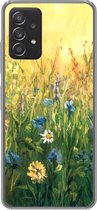Geschikt voor Samsung Galaxy A33 5G hoesje - Bloemen - Waterverf - Zon - Siliconen Telefoonhoesje