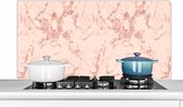Spatscherm keuken 120x60 cm - Kookplaat achterwand Marmer - Rose goud - Patronen - Chic - Muurbeschermer - Spatwand fornuis - Hoogwaardig aluminium