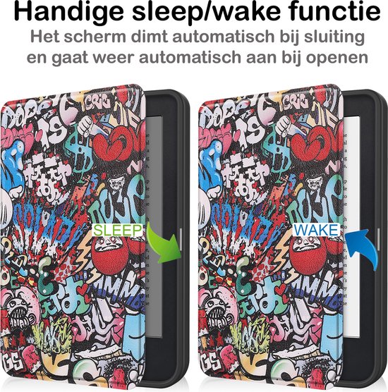Hoesje Geschikt voor Kobo Clara 2E Hoesje Luxe Bescherm Case - Hoes Geschikt voor Kobo Clara 2E Hoes Book Cover - Graffity van CaseLuxury — afbeelding 5