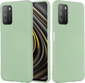 Voor Geschikt voor Xiaomi Poco M3 Pure Color Vloeibare siliconen schokbestendige hoes met volledige dekking (groen)