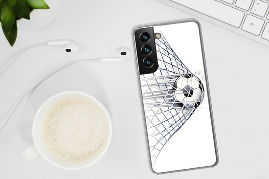 Coque Samsung Galaxy S22 - Une illustration d'un ballon de football entrant dans le but - Garçons - Filles - Kids - Coque de téléphone en Siliconen