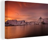 Sunset surf Canvas 80x60 cm - Tirage photo sur toile (Décoration murale salon / chambre)