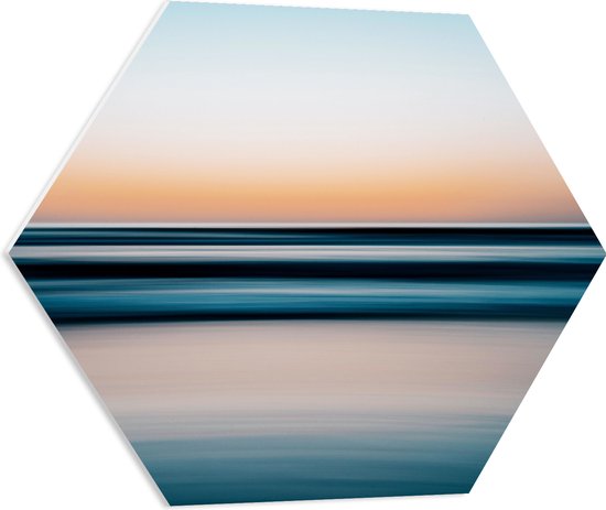 WallClassics - Plaque de Mousse PVC Hexagone - Mer Calme Ondulée - 60x52,2 cm Photo sur Hexagone (Avec Système d'accrochage)