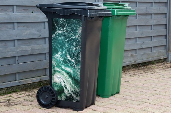 Container sticker Oceaan - Water - Zee - Luxe - Groen - Turquoise - 44x98 cm - Kliko sticker