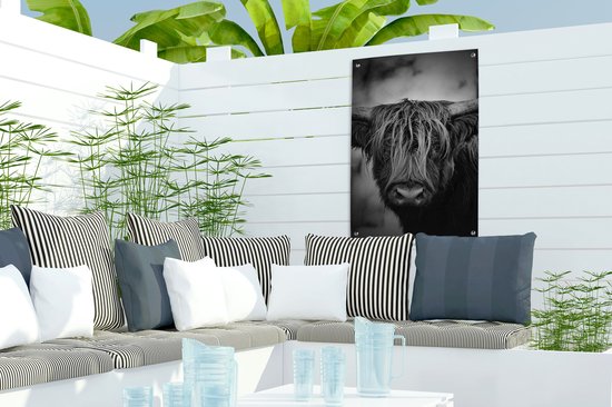 Décoration de jardin Highlander écossais - Lumière - Portrait - Nature - 40x60 cm - Poster jardin - Toile jardin - Poster extérieur