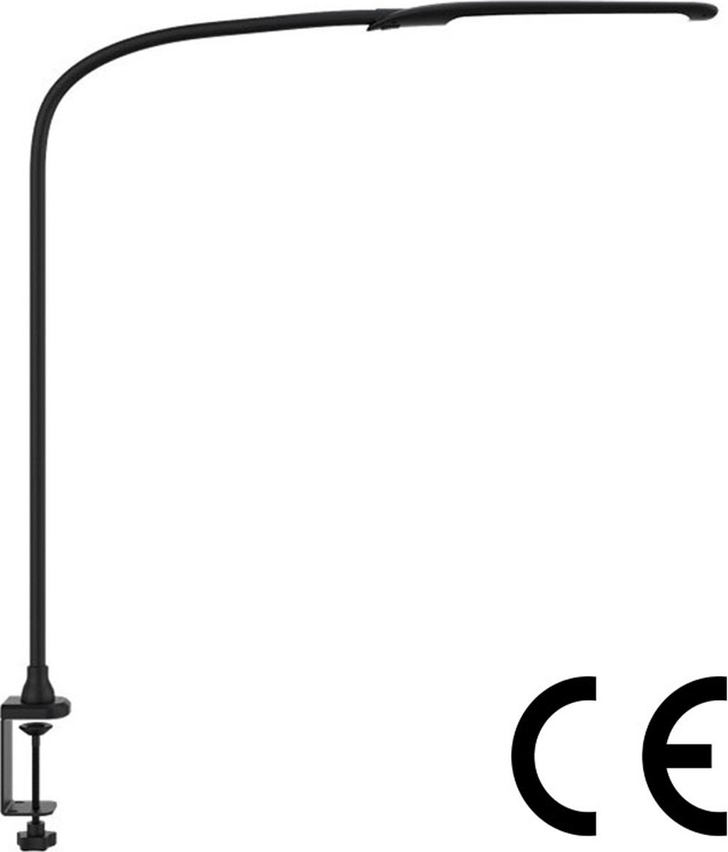 Bureaulamp met Klem - Leeslamp met Dimbaar Licht - Bureaulamp Verstelbaar - Zwart / 1