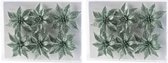 12x Kerstboomversiering mintgroene glitter bloemen op clip - kerstboom decoratie - mintgroen kerstversieringen