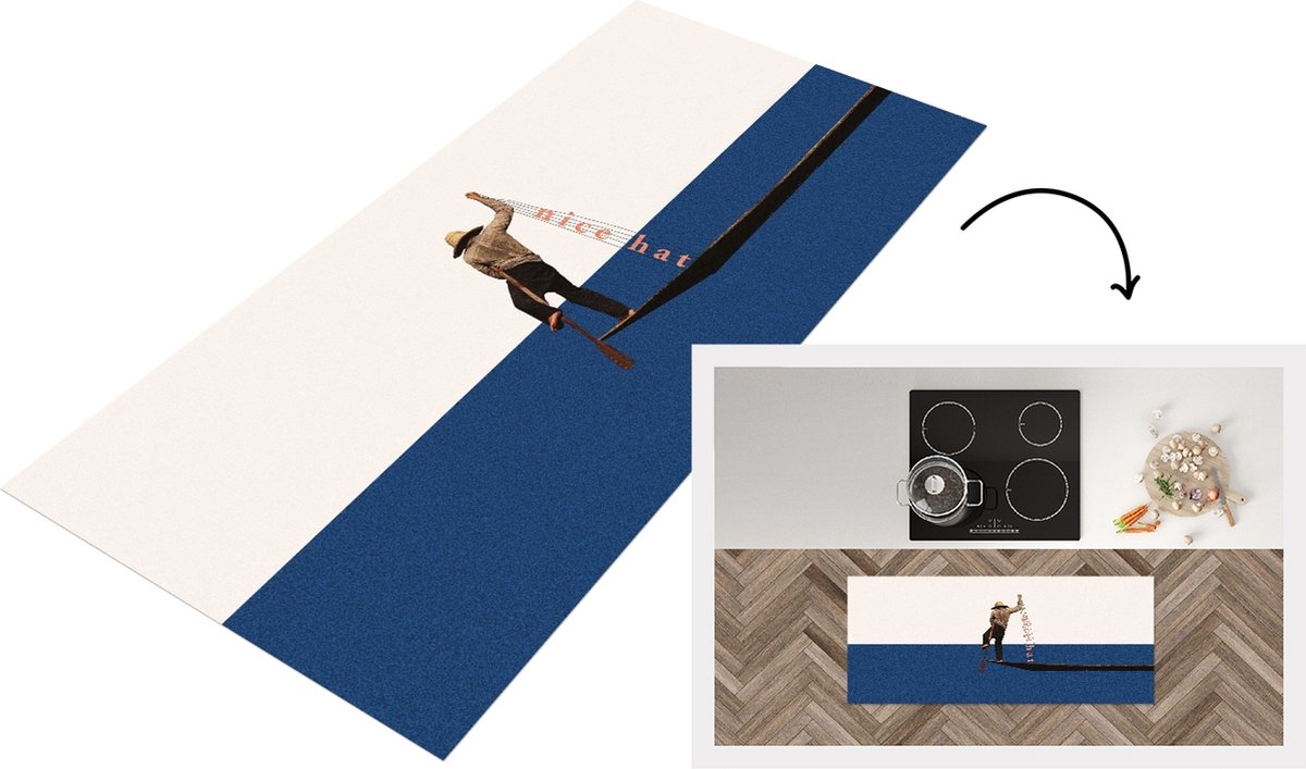 KitchenYeah Keukenloper - Loper keuken - Vrouw - Complimenten - Abstract - Keukenloper vinyl Multicolor