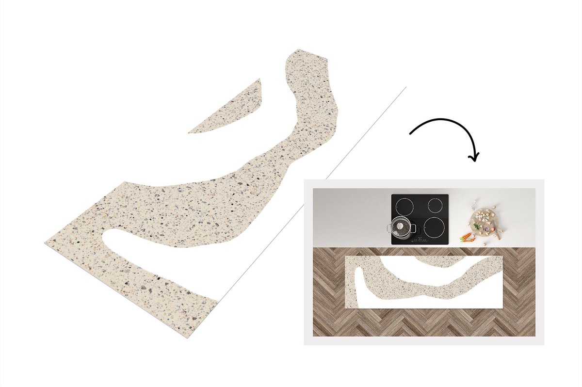 KitchenYeah Keukenloper - Loper keuken - Abstract - Glitter - Design - 180x60 cm - Keukenloper vinyl Multicolor