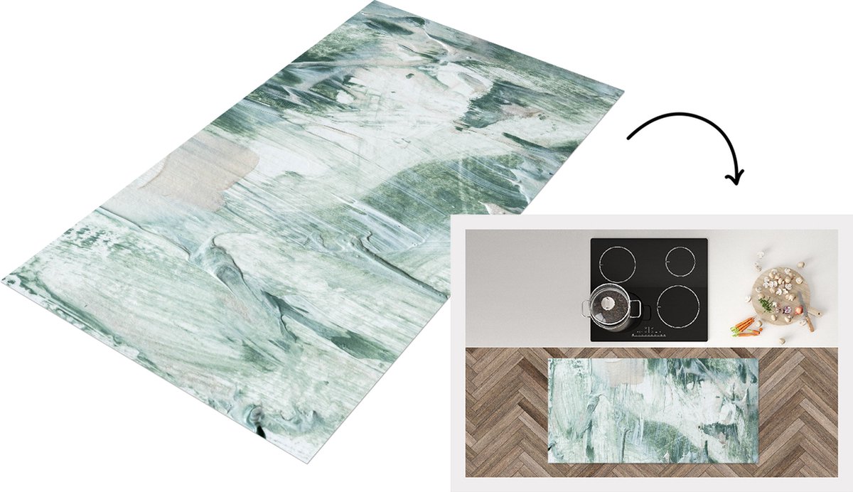 KitchenYeah Keukenloper - Loper keuken - Tuindecoratie - Verf - Abstract - 120x60 cm - Keukenloper vinyl Multicolor
