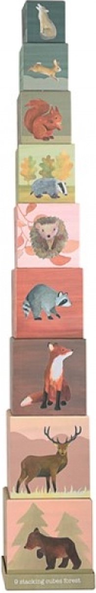 Egmont Toys Stapelkubussen bosdieren 15x15x15 cm