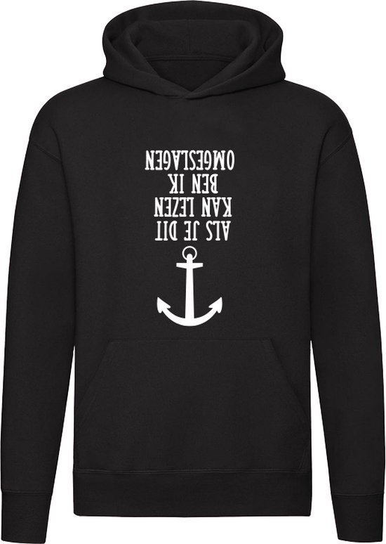 Omgeslagen Boot Hoodie | Schipper | Scheepvaart | Schip | Marine | Zee | Sloep | Varen | Trui | Capuchon | Unisex