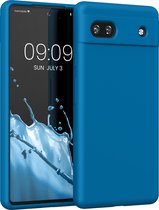 kwmobile telefoonhoesje geschikt voor Google Pixel 6a - Hoesje met siliconen coating - Smartphone case in rifblauw