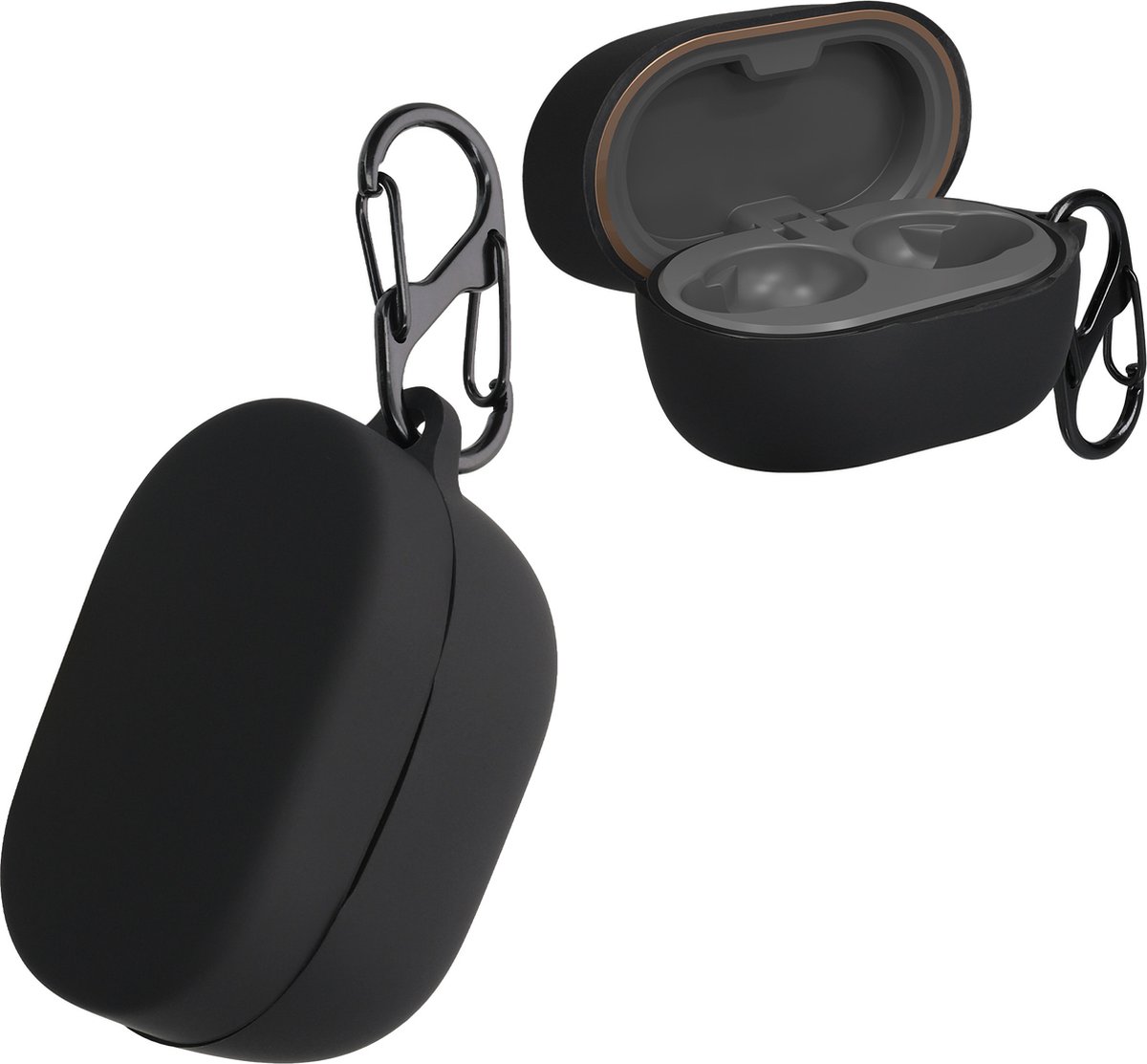 kwmobile Hoes geschikt voor JBL Tune Buds - Siliconen cover voor oordopjes in donkerblauw - Online Radio