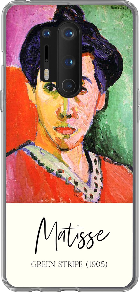 Telefoonhoesje Geschikt voor OnePlus 8 Pro hoesje - Matisse - Green stripe (1905) - Oude meesters - Siliconen Telefoonhoesje Telefoonhoesje
