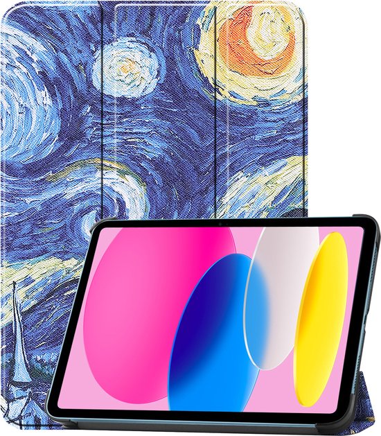 iPad 10 Case Book Case Hard Cover Case With Screen Protector - iPad 10 2022 Case Hard Case - Starry Sky