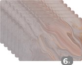 Set de Table - Napperons en Plastique - Marbre - Motif - Pastel - Abstrait - Aspect Marbre - Luxe - 45x30 cm - 6 pièces - Résistant à la Chaleur - Antidérapant - Pad - Amovible