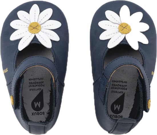 Bobux Soft Soles - Baby Slofjes Leer - Daisy Jane Navy - Maat 18