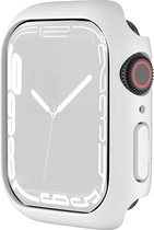 By Qubix Apple Watch 41mm Hard case (open front) - Wit - Geschikt voor Apple Watch 41mm hoesje - screenprotector - Bescherming iWatch - Bescherm