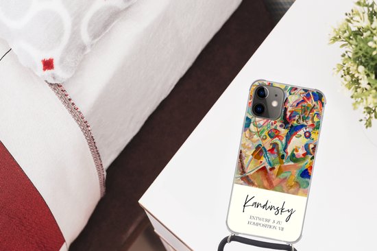 Coque avec cordon iPhone 11 - Entwurf 3 zu komposition VII - Kandinsky - Vieux maîtres - Siliconen - Bandoulière - Coque arrière avec cordon - Coque pour téléphone avec cordon - Coque avec corde