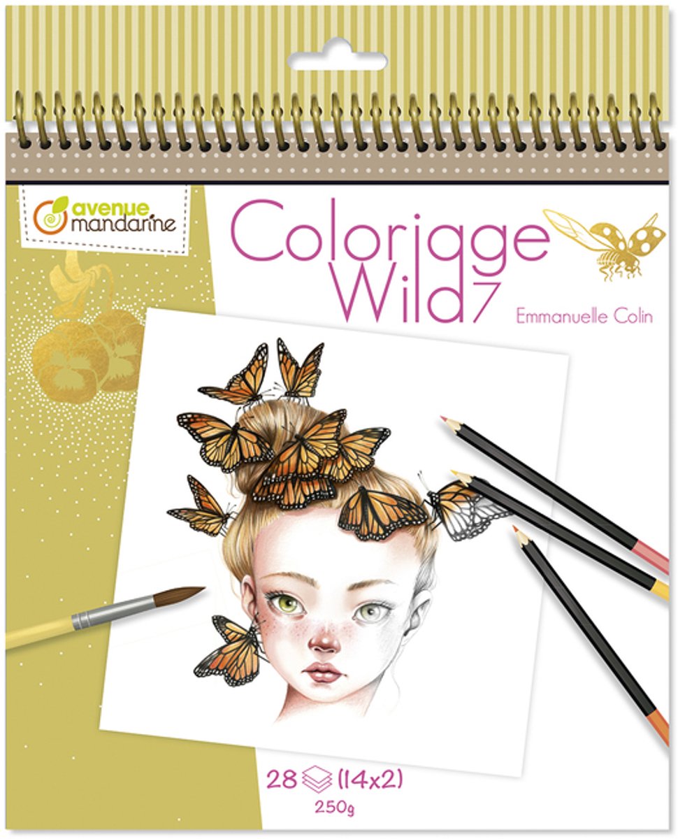 Coloriage Wild Colouring Book deel 7 by Emmanuelle Colin spiraal gebonden - kleurboek voor volwassenen