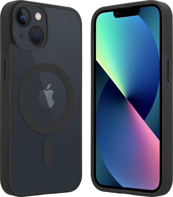 ShieldCase telefoonhoesje geschikt voor Apple iPhone 13 Magneet hoesje transparant gekleurde rand - zwart - Shockproof backcover hoesje - Hardcase hoesje - Siliconen hard case hoesje met Magneet ondersteuning