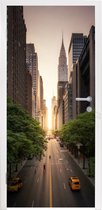 Deursticker Straat van New York in de ochtend - 85x215 cm - Deurposter
