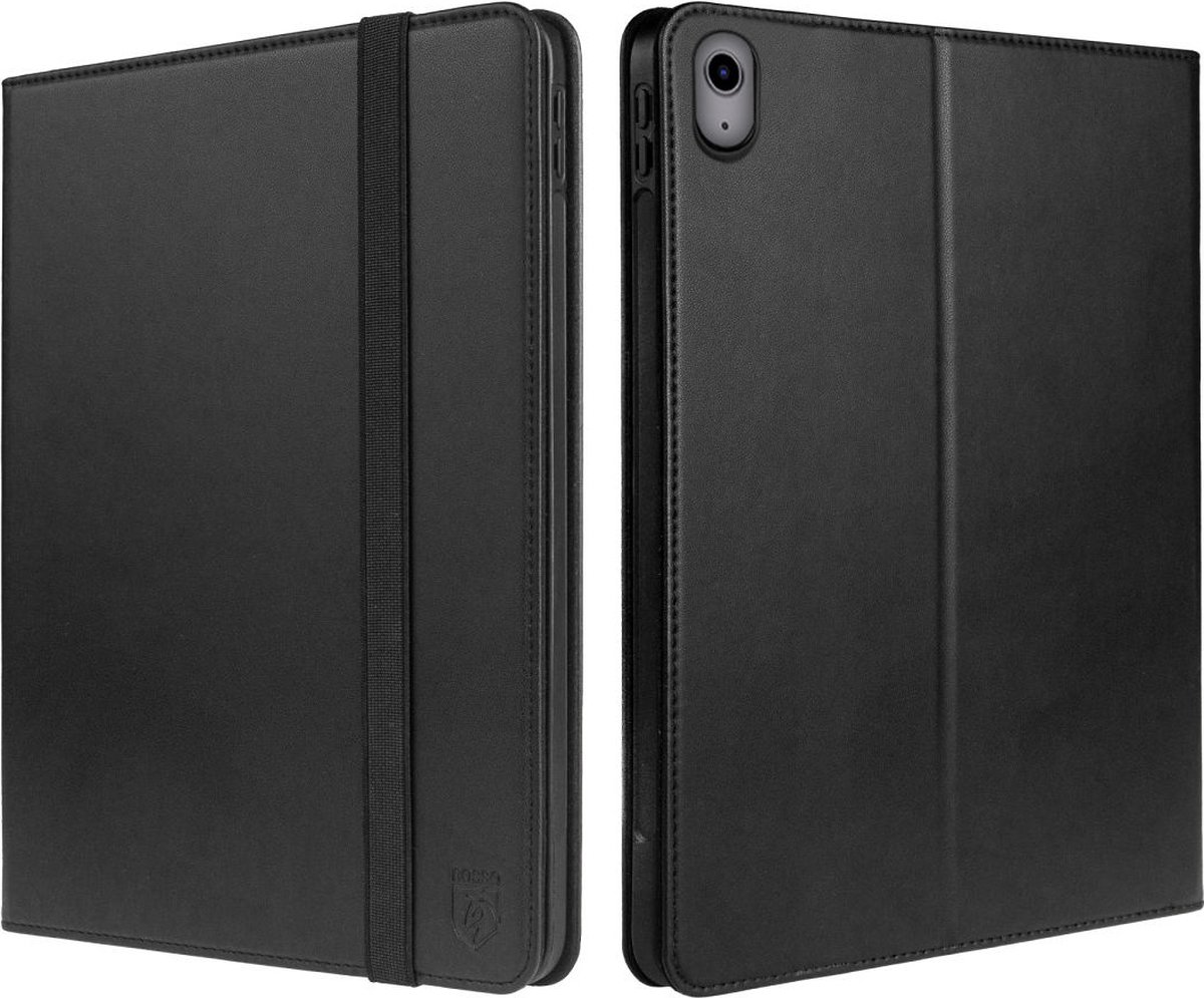Rosso Element Geschikt voor Apple iPad Air 10.9 (2022/2020) - Hoes met Penhouder - Verstelbare Book Case met Sleep/Wake Functie en Elastische Band - Zwart