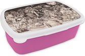 Lunchbox Rose - Lunchbox - Breadbox - Jungle - Animaux - Enfants - Arbres - Plantes - 18x12x6 cm - Enfants - Fille