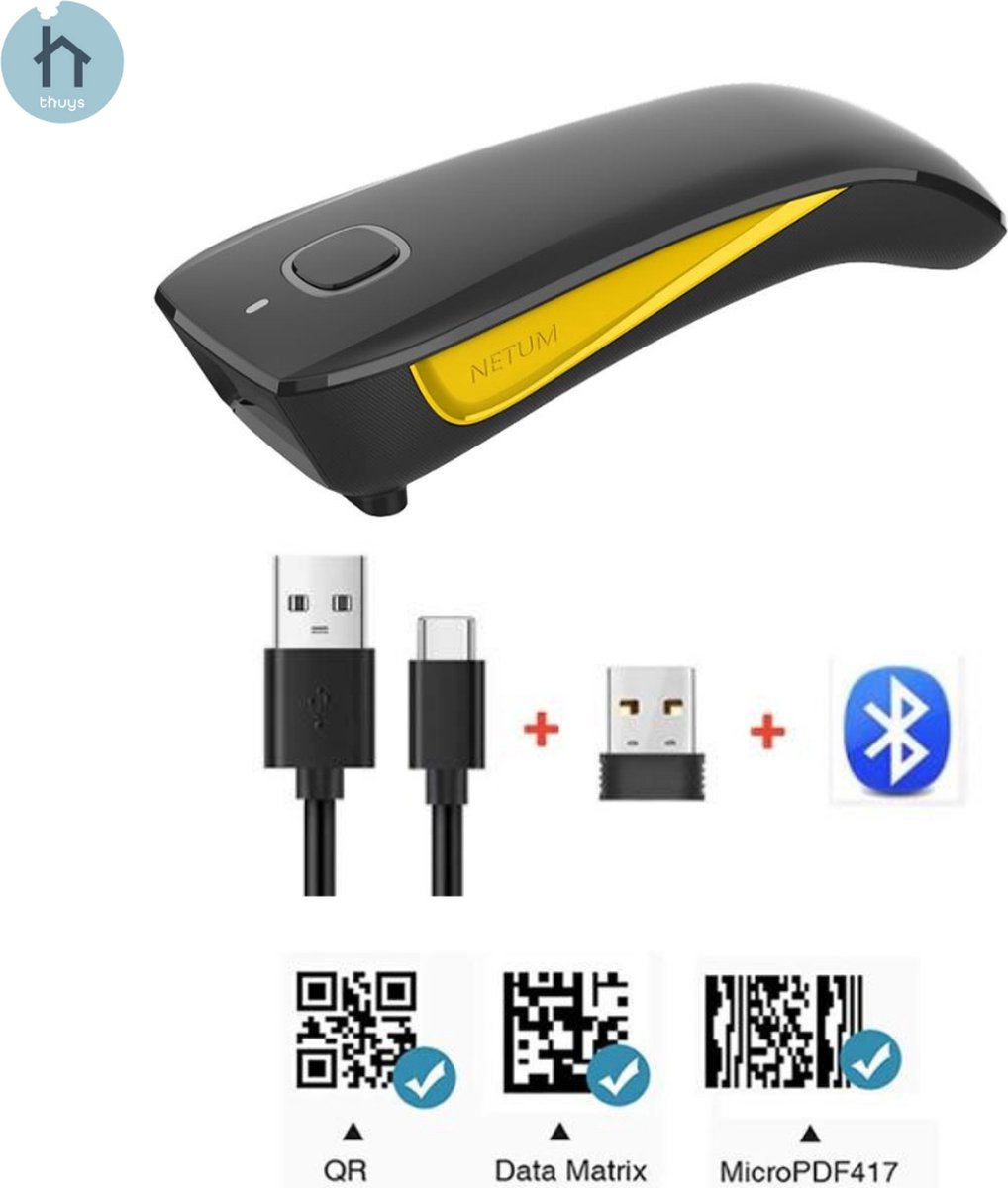 Barcode Scanner QR Code Scanner Bluetooth Barcode Scanner Draadloos