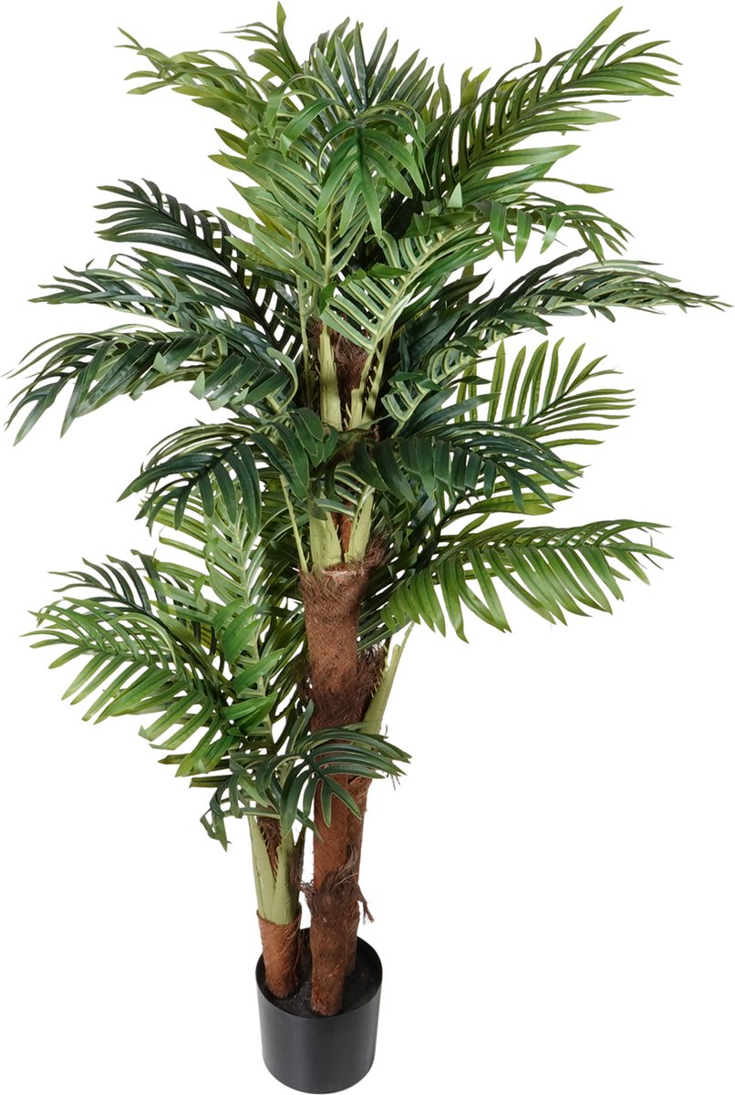 Kopu Kunstplant Arecapalm 160 cm 3 Stammen - zwarte pot - Nepplant Groen