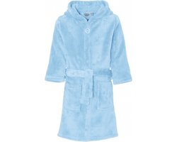 foto van Playshoes - Fleece badjas met capuchon - Lichtblauw - maat 134-140cm