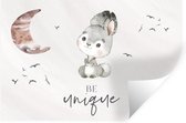 Muursticker kinderen - Muurstickers kinderkamer - Quotes - Kinderen - Be unique - Jongens - Meisjes - Waterverf - Decoratie voor kinderkamers - 30x20 cm - Zelfklevend behangpapier - Stickerfolie