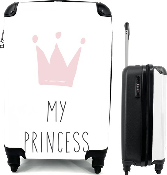 MuchoWow® Koffer - Illustratie met de quote My princess en een roze kroon -  Past... | bol.com