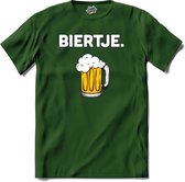 Biertje - Bier kleding cadeau - bierpakket kado idee - grappige bierglazen drank feest teksten en zinnen - T-Shirt - Heren - Bottle Groen - Maat L