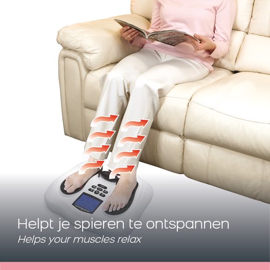BioEnergiser Circulation Maxx Leg Revitaliser Bloedcirculatieapparaat - Voetmassage Spiersimulatie - Verbeter de bloedsomloop in benen en voeten - Ems/Tens apparaat leg trainer, spierstimulatie, incl. gel pads voor massage schouders en rug