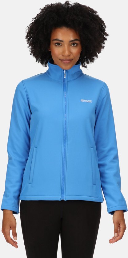 A. Salvarini AS-131 Softshelljas voor dames, waterafstotend, outdoor, lang, blauw, XL