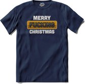 Merry f*cking christmas - T-Shirt - Meisjes - Navy Blue - Maat 12 jaar