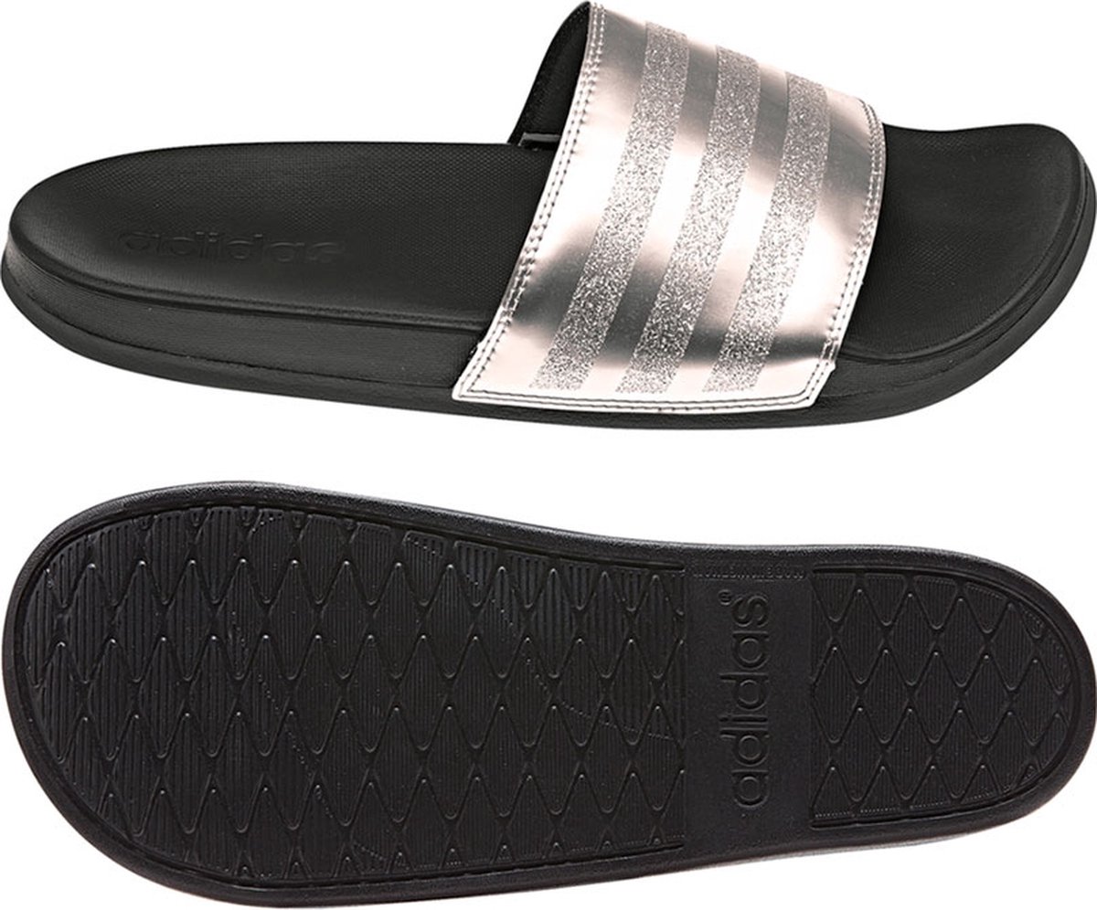 Beschrijving snelweg honing adidas Adilette Comfort slippers dames zwart/zilver/brons | bol.com