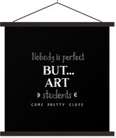 Porte-affiche avec affiche - Affiche scolaire - Art - Étudiants - Citations - École - 40x40 cm - Lattes noires