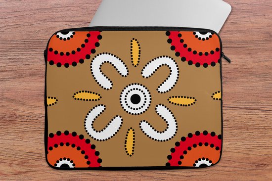Housse pour ordinateur portable 15 pouces - Design - Fleurs - Pois - Housse pour ordinateur portable