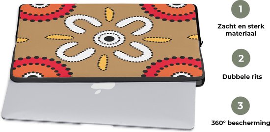 Housse pour ordinateur portable 15 pouces - Design - Fleurs - Pois - Housse pour ordinateur portable